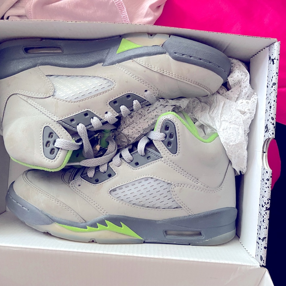 Grade School Green Bean Jordan 5s.